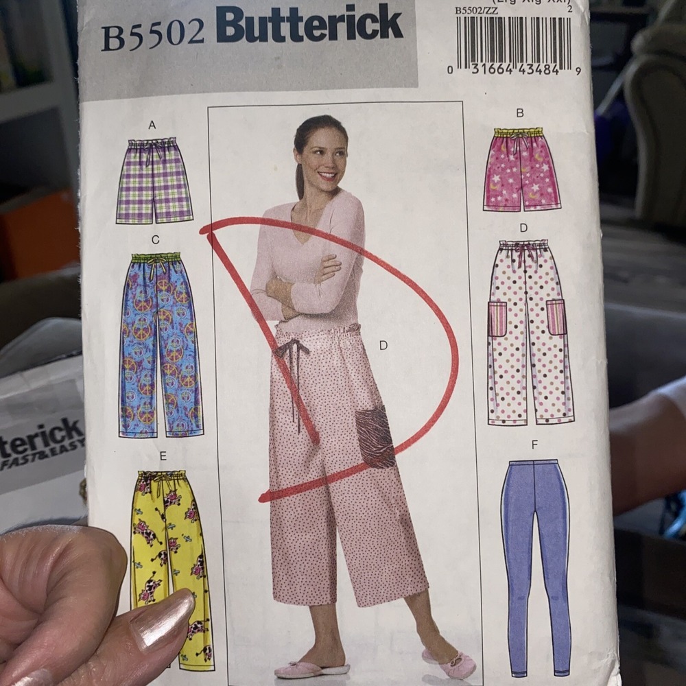 Butterick Pattern B5502 Shorts Pants Leggings Sizes ZZ (L XL XXL) Uncut